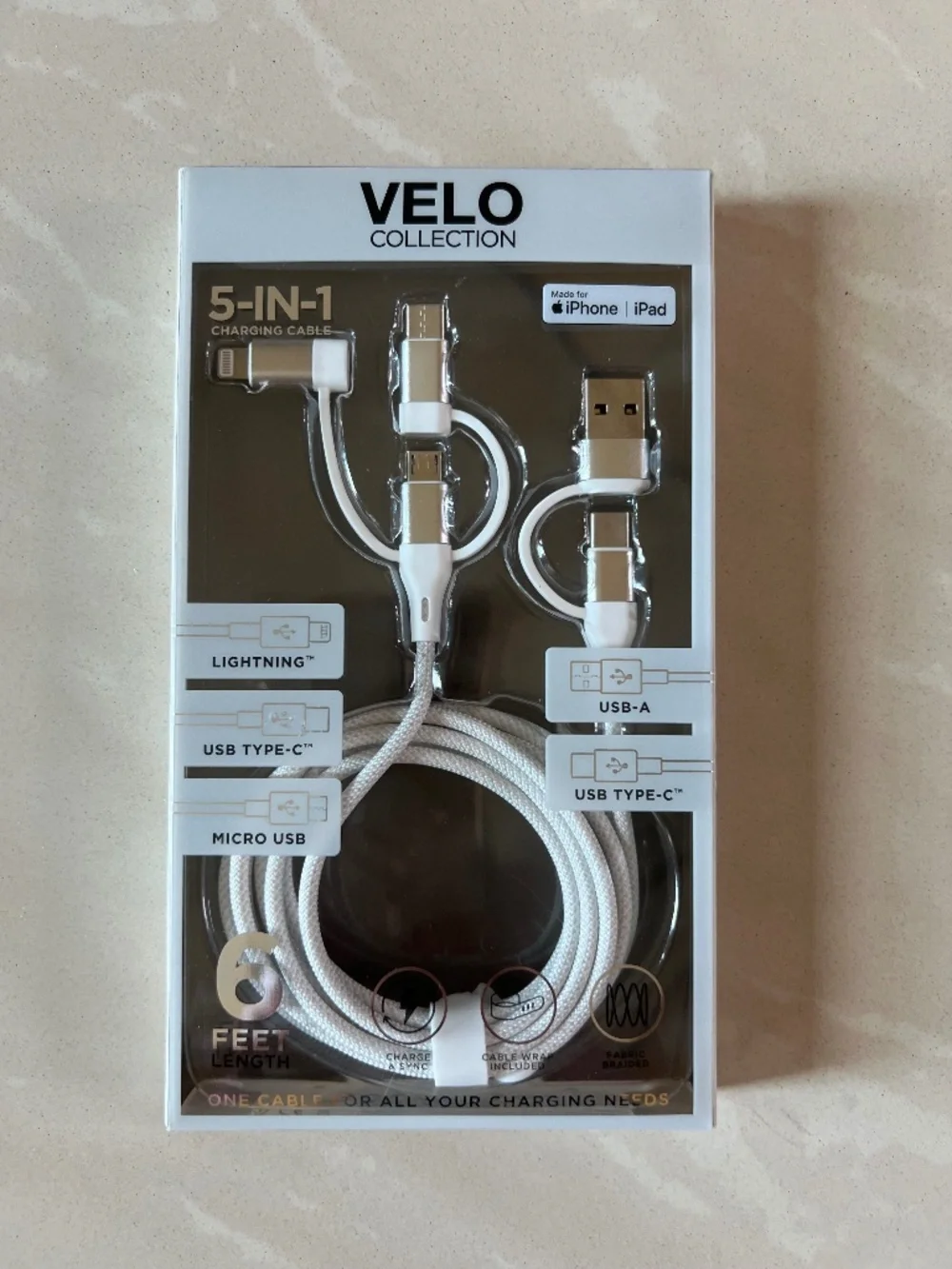 #2913 Velo Collection brand 5-in-1 charging cable for Phone